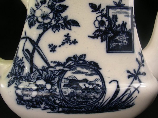 ENGLISH FLOW BLUE TEAPOT WITH LID - 4