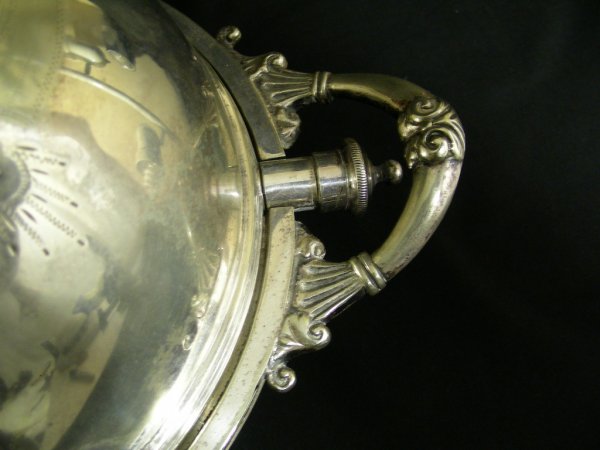 ANTIQUE SILVER PLATE DOME ROLL OVER BACON SERVER - 3
