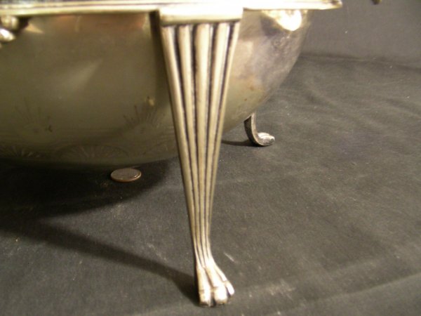 ANTIQUE SILVER PLATE DOME ROLL OVER BACON SERVER - 6