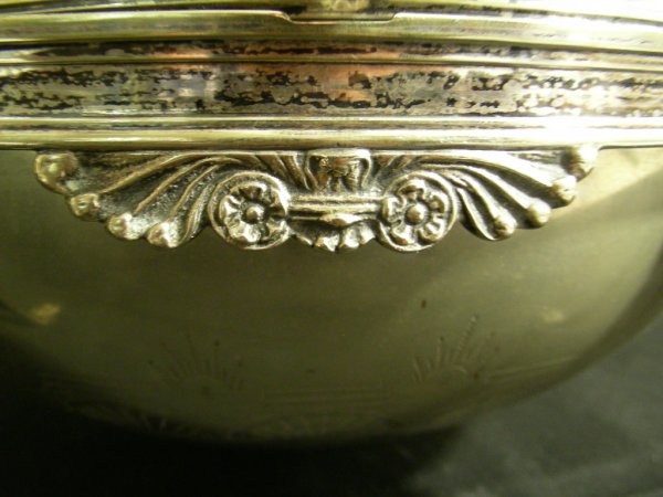ANTIQUE SILVER PLATE DOME ROLL OVER BACON SERVER - 7