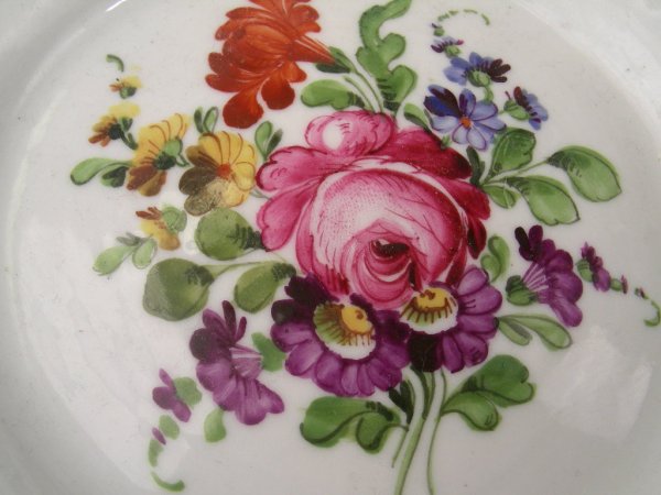 ANTIQUE BERLIN PORCELAIN FLORAL RELIEF BOWL - 6