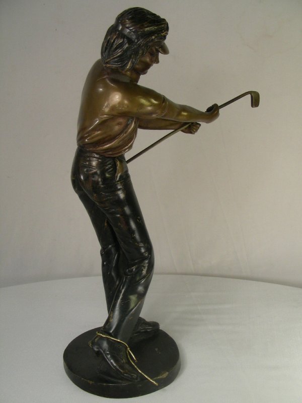 BRONZE FIGURE OF A GOLFER - 2