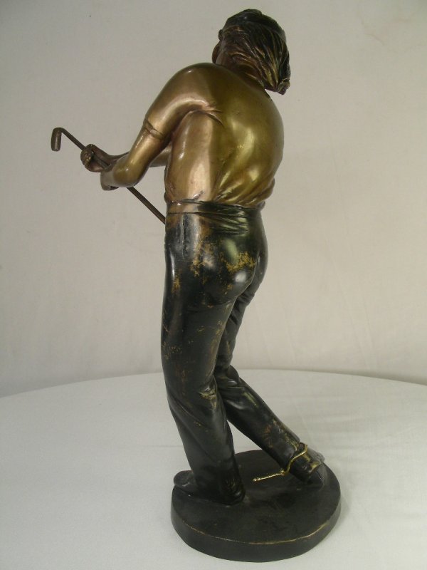 BRONZE FIGURE OF A GOLFER - 3