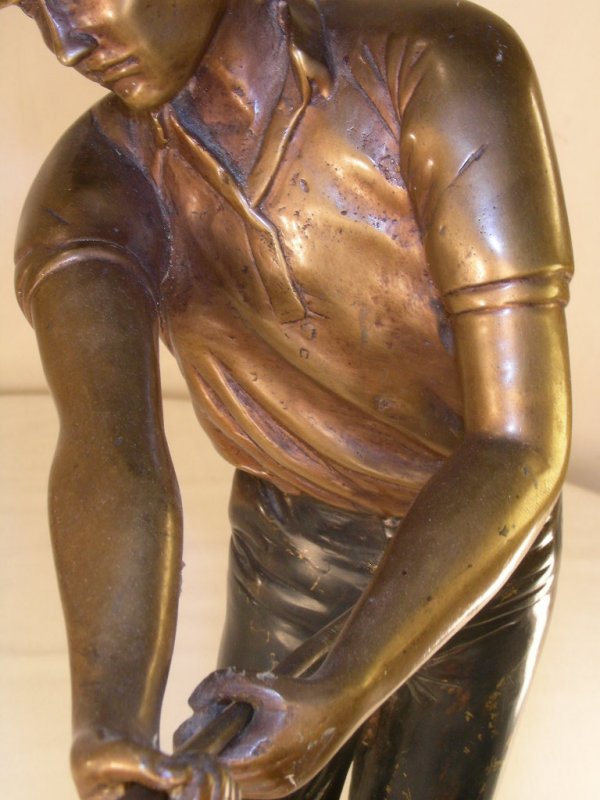 BRONZE FIGURE OF A GOLFER - 6