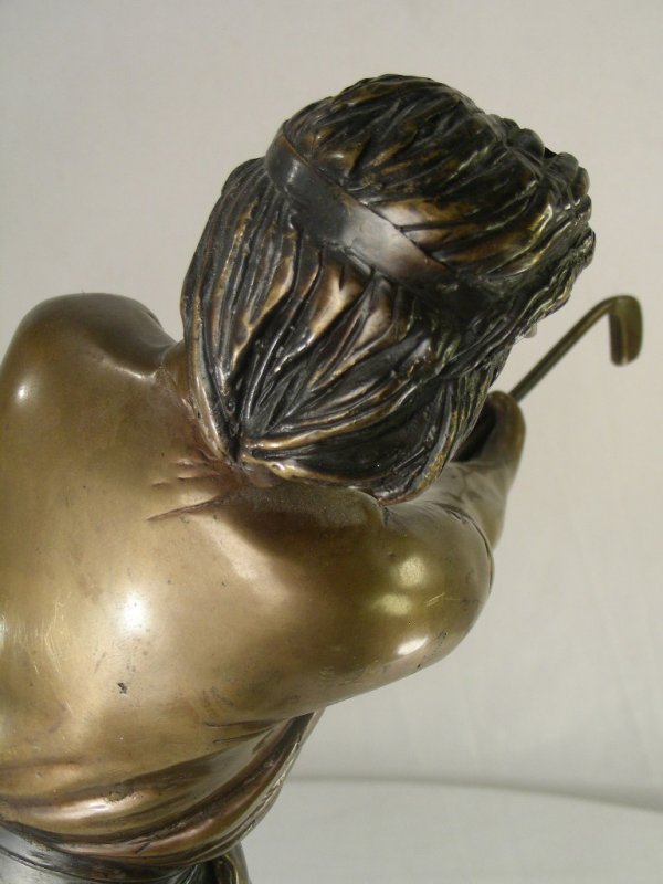 BRONZE FIGURE OF A GOLFER - 9