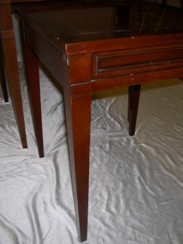STANLEY CHERRY FINISH WOOD NESTING TABLES - 3