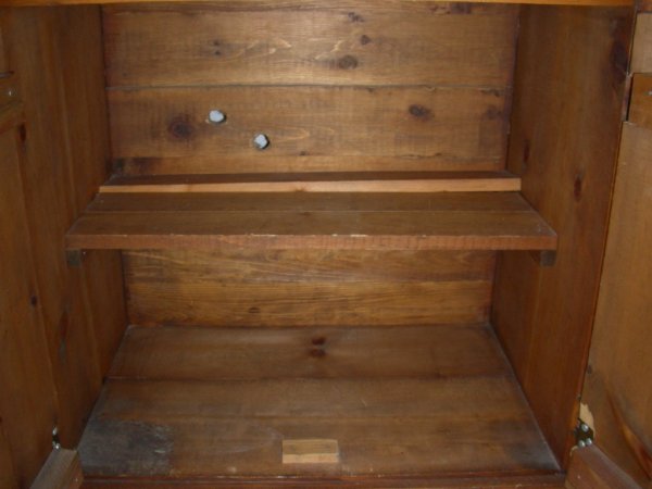 VINTAGE PRIMITIVE PINE DRY SINK W/ TWO DOORS - 5