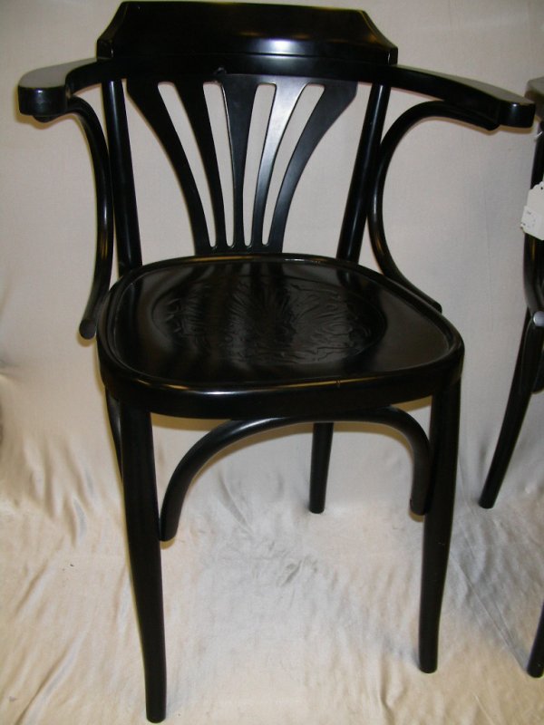 TWO ITALIAN VINTAGE BLACK PAINTED SIDE CHAIRS - 2