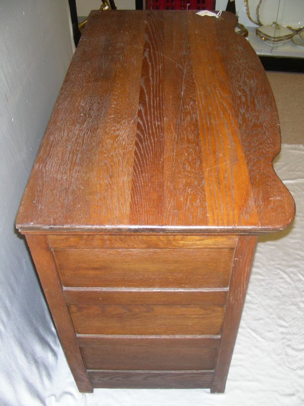 ANTIQUE OAK THREE DRAWER CHEST - 6