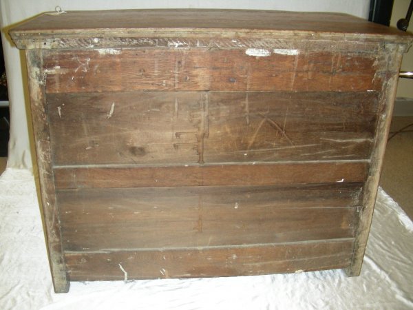 ANTIQUE OAK THREE DRAWER CHEST - 7