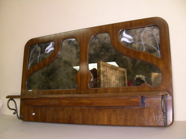 WALL MIRROR WITH TULIPS DESIGN & SHELF - 2