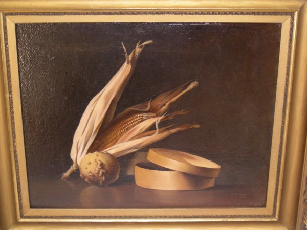 FRAMED & SIGNED J MAROGER 1945 ACRYLIC OIL PAINTIN - 2