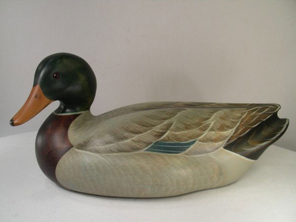 1207 SIGNED DUCKS UNLIMITED WOOD CARVED MALLARD DECOY 