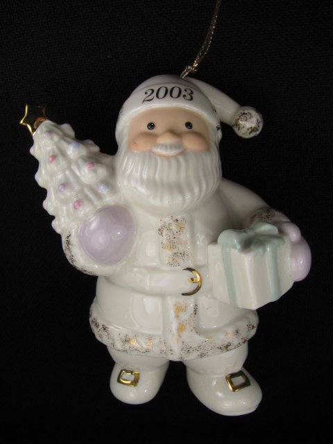 LENOX PORCELAIN 2003 CHRISTMAS SANTA ORNAMENT