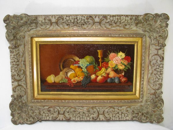 W.H. DARLINGTON REALIST OIL PAINTING STILL LIFE