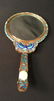 19TH C CHINESE ENAMELED COPPER & JADE MIRROR - 7