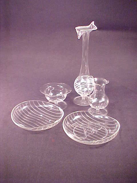 GROUP ASSORTED BLOWN GLASS ITEMS - 2