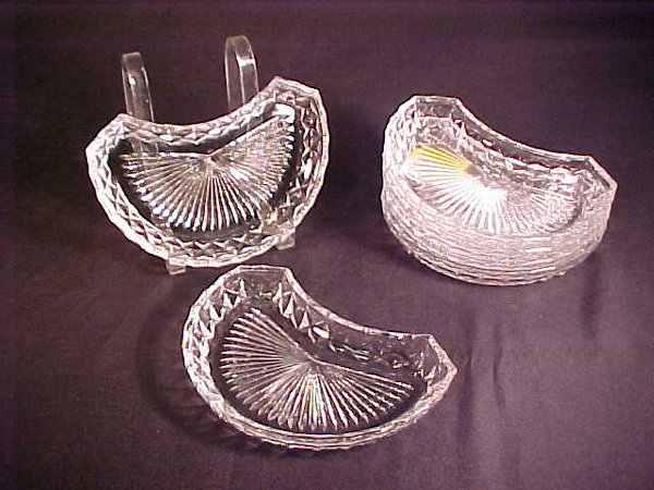 VAL ST LAMBERT CRYSTAL BONE DISHES 6 pc