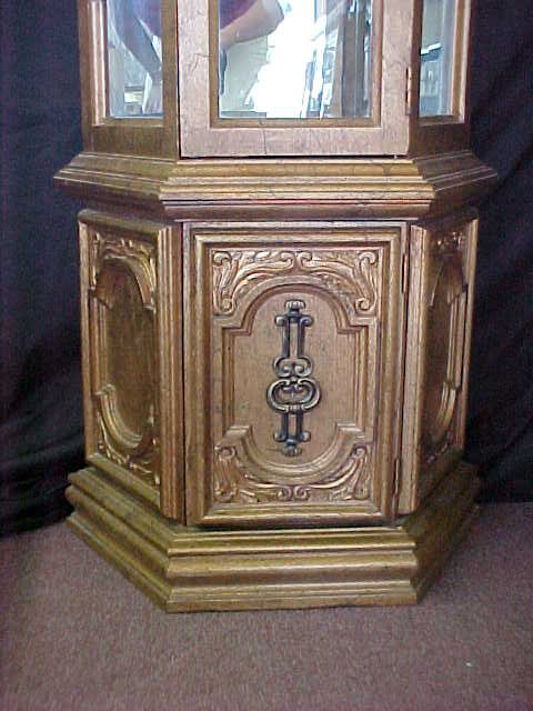 TALL GILT CURIO CABINET - 2