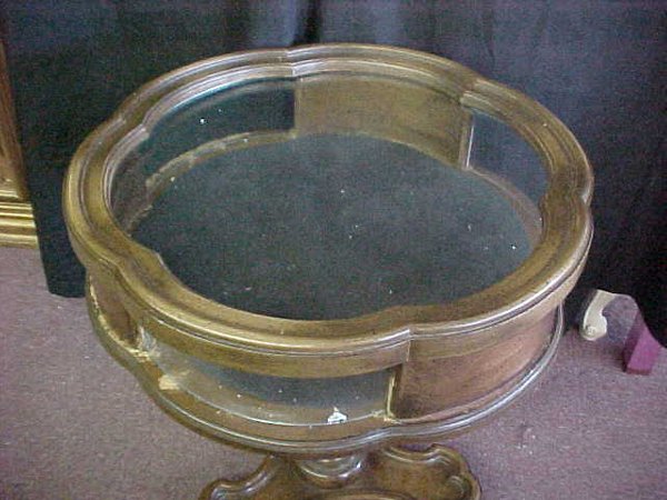 SCALLOPED CURIO SIDE TABLE - 3