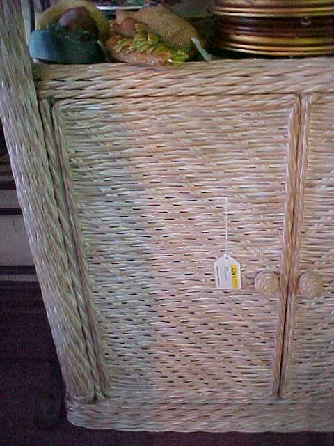 WHITE WASH WICKER ETEGIER 79" TALL - 2