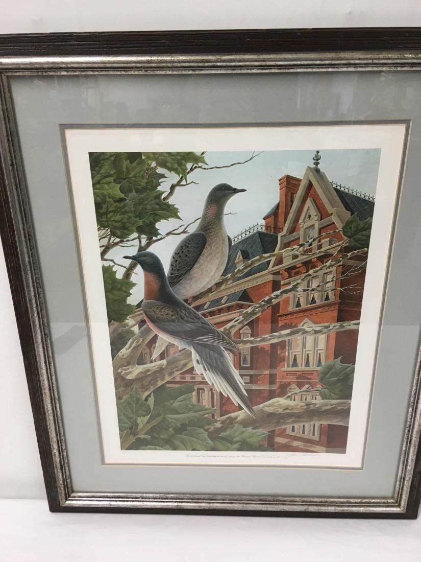 JOHN A. RUTHVEN LIMITED EDITION HAND SIGNED PRINT: John A. Ruthven limited edition hand signed print: "The Old Queen City Club and the last of a species, the Passenger Pigeons Cincinnati ca. 1890". Signed in pencil right lower margin, lowered lower le