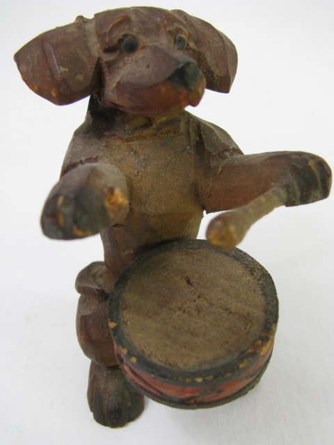 GERMAN FOLK ART CARVED WOOD CANINE BAND 9 PCS - 2