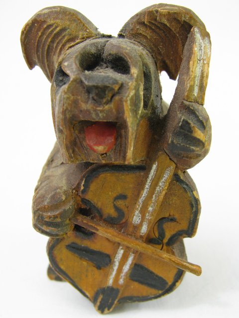 GERMAN FOLK ART CARVED WOOD CANINE BAND 9 PCS - 3