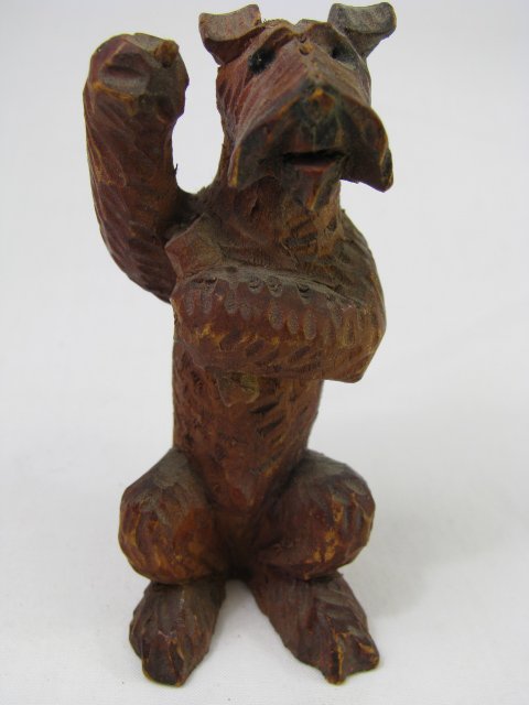 GERMAN FOLK ART CARVED WOOD CANINE BAND 9 PCS - 8