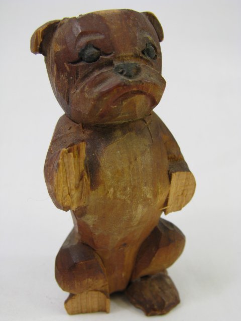 GERMAN FOLK ART CARVED WOOD CANINE BAND 9 PCS - 9
