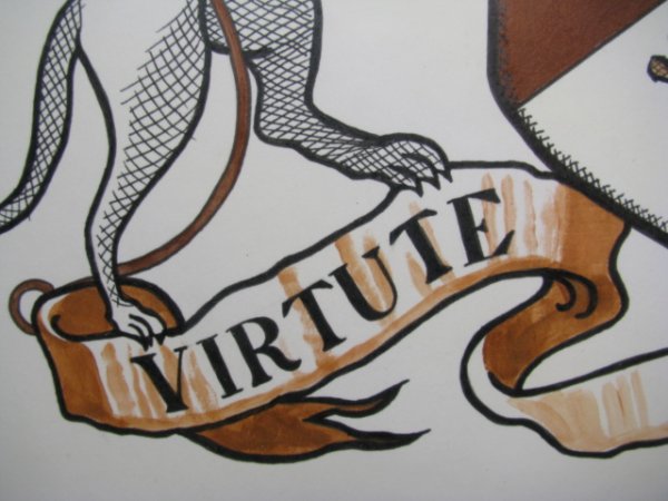 GOUACHE ON PAPER COAT OF ARMS SIGNED B. TUCKER - 3