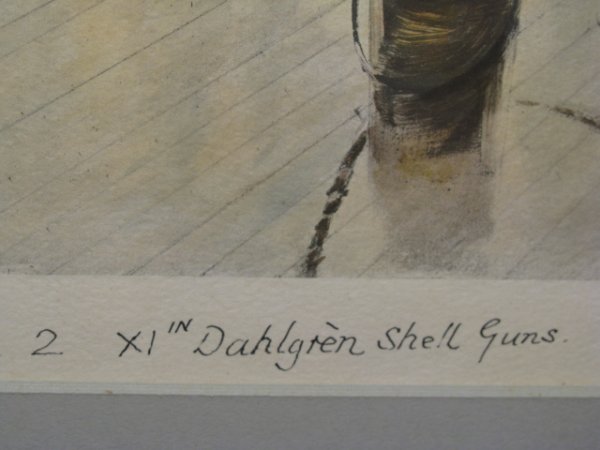 MILITARY LITHOGRAPH OF NAVAL BOAT SCENE - 5
