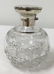 THREE ANTIQUE CUT CRYSTAL & STERLING SILVER BOTTLE - 8