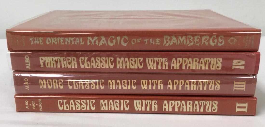CLASSIC MAGIC - 4 VOLUMES, ALBO, LEWIS, BAMBERG: Four vintage hardcover books. Includes The Oriental Magic of the Bambergs, Classic Magic with Apparatus, More Classic Magic with Apparatus, and Further Classic Magic with Apparatus. All by Robert Albo