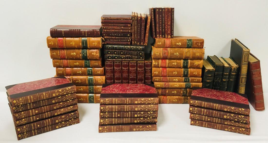 COLLECTION ANTIQUE BOOKS: J.M DENT J. WIGHT ETC: Collection of assorted antique books, most leather bound, all hardcover. Includes Lichtenberger, J. Wight, Works of Samuel Richardson, Assorted works published by J.M. Dent, Revue International Mariti
