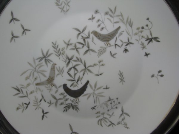 TWO RETRO ROSENTHAL PLATES STERLING SILVER RIMS - 2