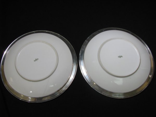 TWO RETRO ROSENTHAL PLATES STERLING SILVER RIMS - 7