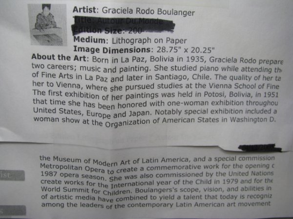 GRACIELA RODO BOULANGER S/N ORIGINAL LITHOGRAPH - 9