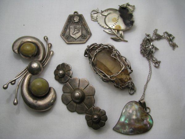 GROUP ASSORTED STERLING SILVER JEWELRY & PARTS - 4