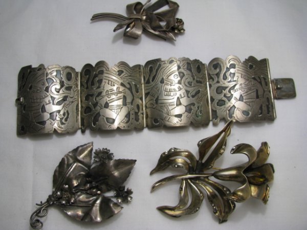 GROUP ASSORTED STERLING SILVER JEWELRY & PARTS - 6