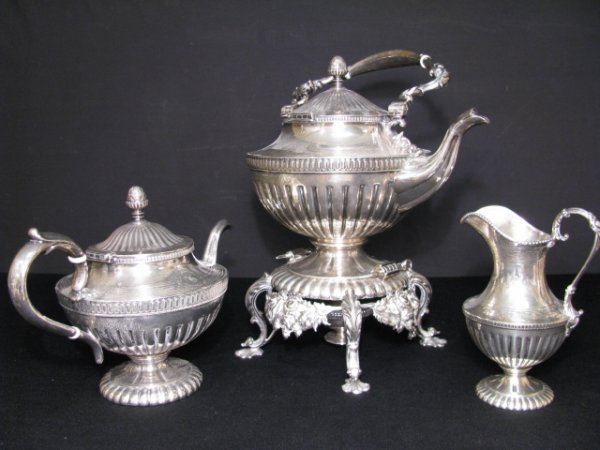 STERLING SILVER & COIN 7 PC TEA COFFEE SET - 3