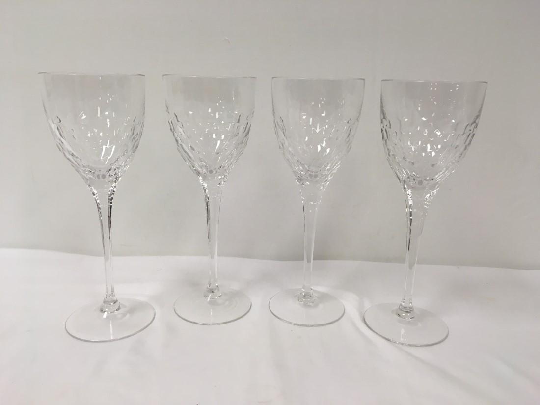 FOUR WILLIAM YEOWARD ATHENA 11" CUT CRYSTAL GOBLET: Lot of four William Yeoward 11" cut crystal goblets, Athena pattern. Each piece marked on base. Condition: good, no chips or cracks, no signs of use, see images. Weight: 4.4 lbs. Retail price $330 eac
