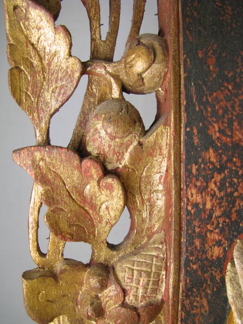 BALINESE TEMPLE STATUE WOOD CARVED & PAINTED - 7