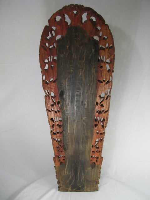 BALINESE TEMPLE STATUE WOOD CARVED & PAINTED - 9