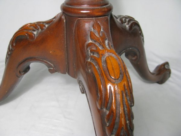 3 TIER WOOD PIE CRUST TABLE W/ CLAW & BALL FEET - 4