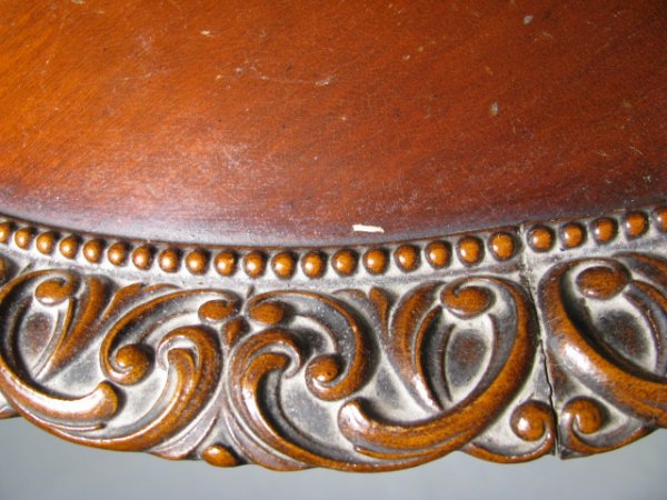 3 TIER WOOD PIE CRUST TABLE W/ CLAW & BALL FEET - 6