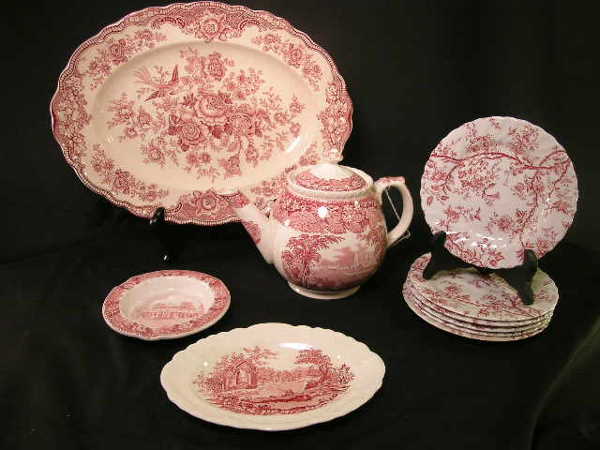 ENGLISH STAFFORDSHIRE MULBERRY PORCELAIN 10 PCS