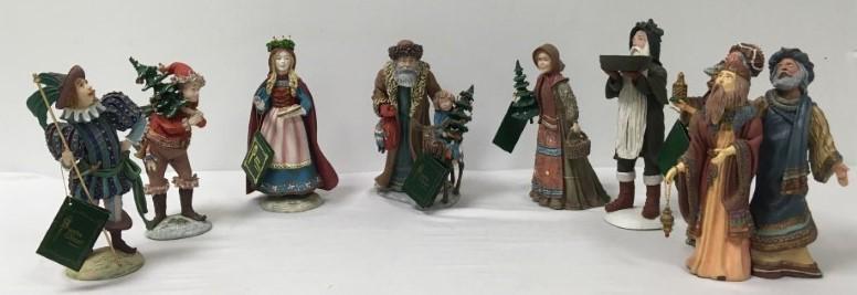 SEVEN DUNCAN ROYALE "SANTA CLAUS VOL II" FIGURES: Lot of seven Duncan Royale "Santa Claus Vol II" figures. Includes Magi, Babouska, Pixie, Bavarian, Lord of Misrule, St. Lucia, and Wassail. The tallest one is Wassail at 11.5" tall. Each one marked an