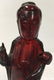 CHINESE CARVED AMBER GUANYIN BODHISATTVA SCULPTURE - 2