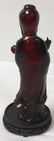 CHINESE CARVED AMBER GUANYIN BODHISATTVA SCULPTURE - 6